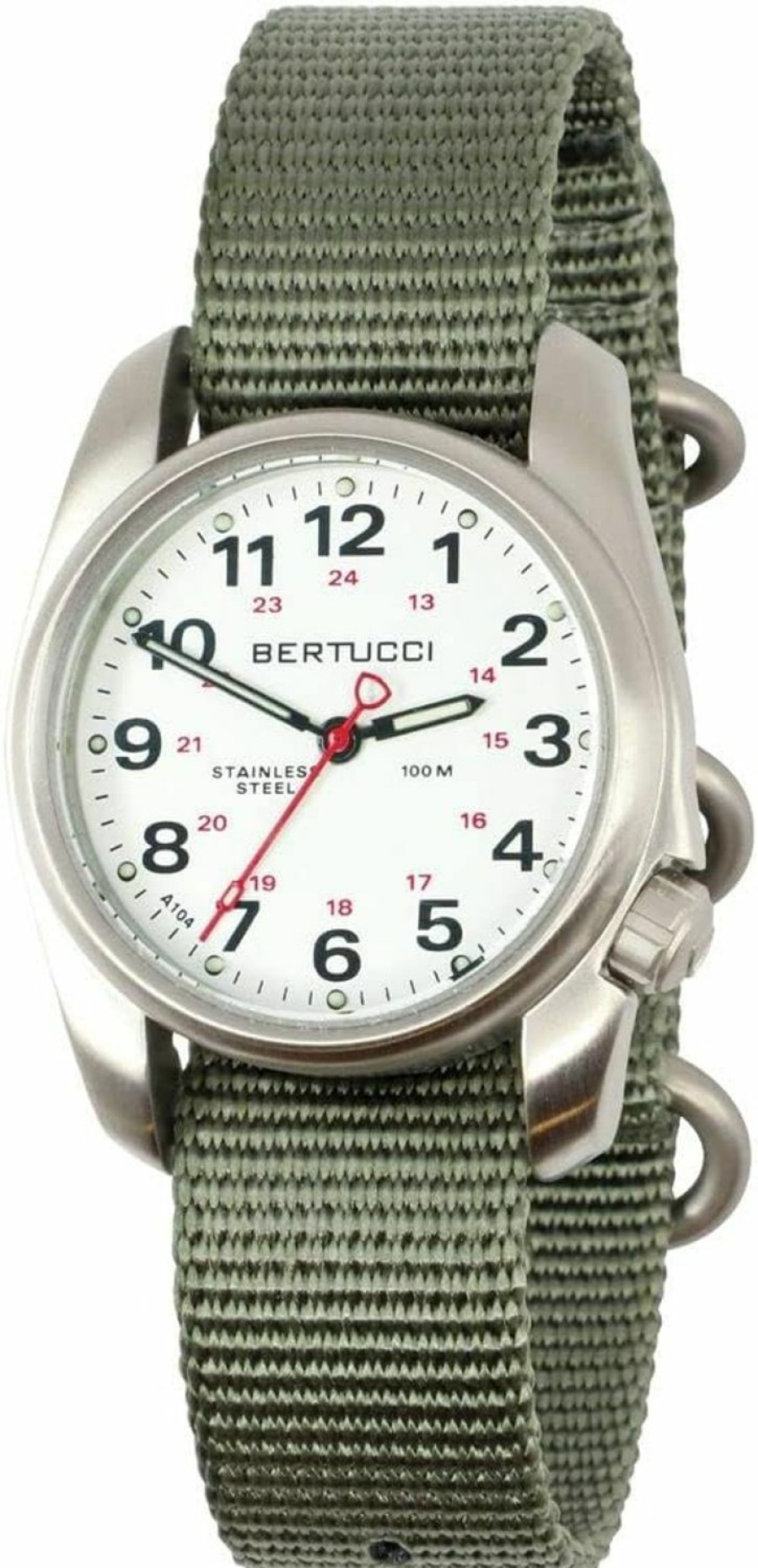 BERTUCCI Bertucci A-1S Field - White Dial- 247 Defender Drab Nylon Band Clearance