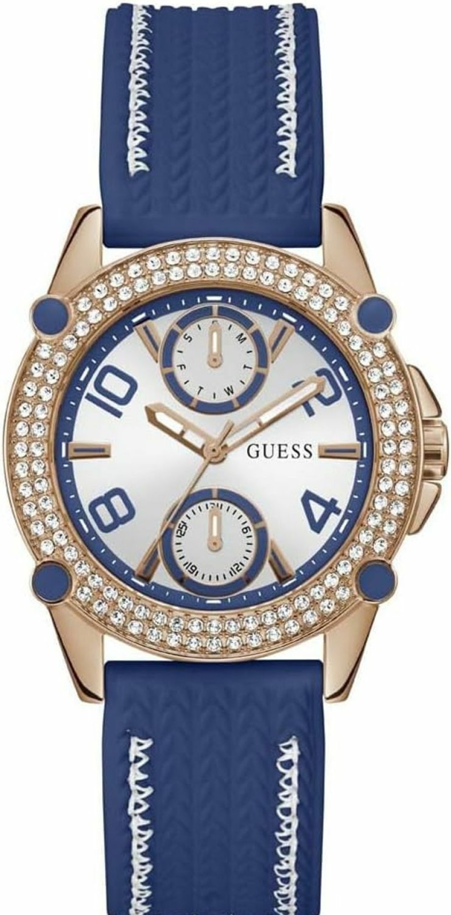 GUESS Guess Ladies 38Mm Watch - White Strap White Dial Silver Tone Case Online