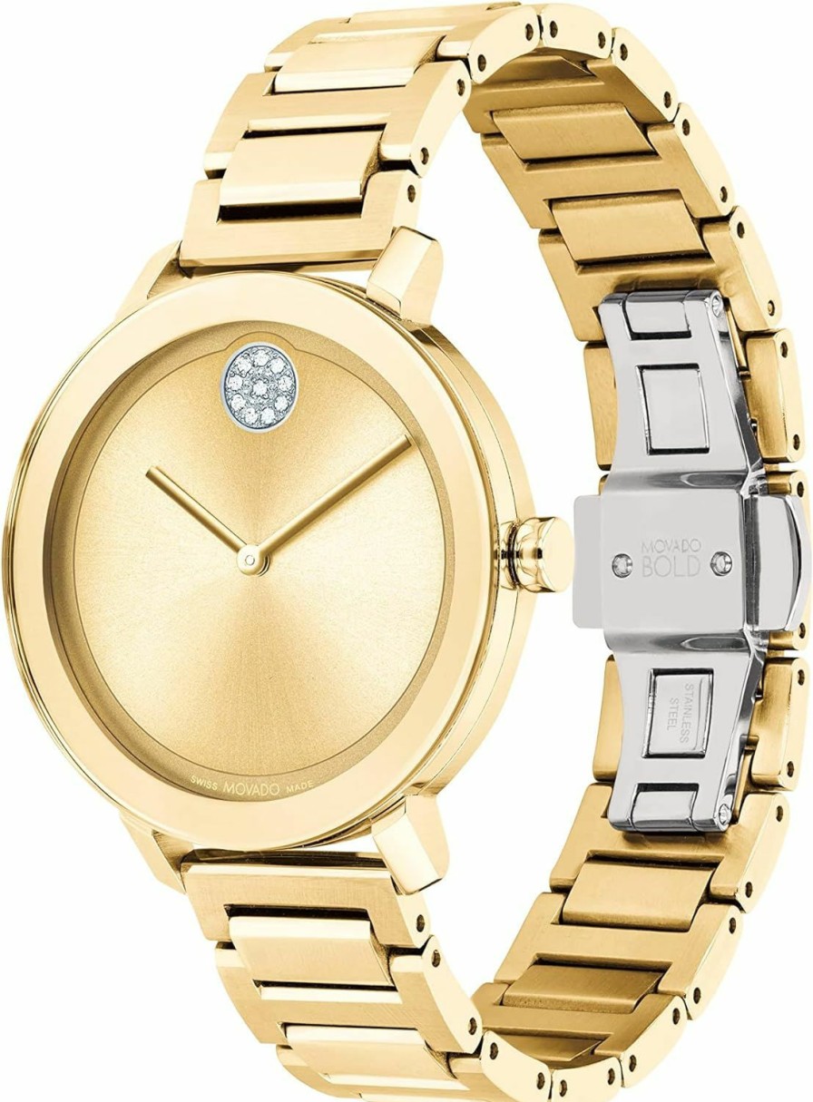 Movado Movado Bold 3600823 Evolution Women'S Ionic Light Gold Plated Steel Case And Bracelet Color: Yellow Gold New