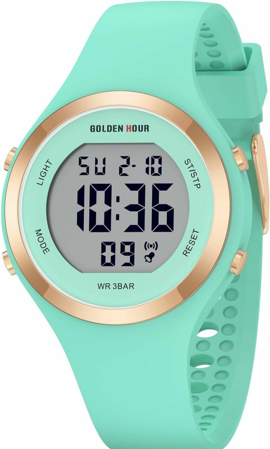 GOLDEN HOUR Golden Hour Waterproof Sport Women'S Digital Chronograph Silicone Strap Watch Hot