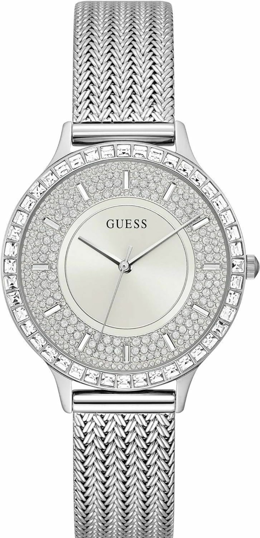 GUESS Guess Ladies Dress Herringbone Mesh 38Mm Watch Silver-Tone Stainless Steel Case & Bracelet Wholesale