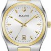 Bulova Bulova Ladies' Classic Surveyor Two-Tone Stainless Steel 3-Hand Calendar Date Quartz Watch, Silver-White Dial Style: 98M132 Wholesale