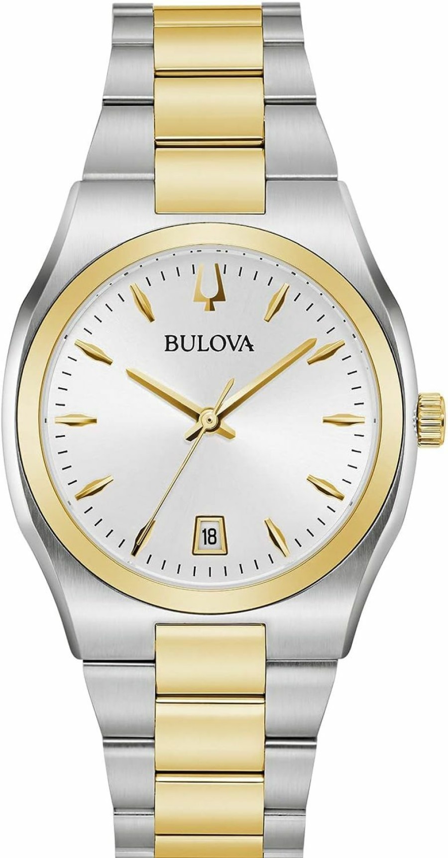 Bulova Bulova Ladies' Classic Surveyor Two-Tone Stainless Steel 3-Hand Calendar Date Quartz Watch, Silver-White Dial Style: 98M132 Wholesale