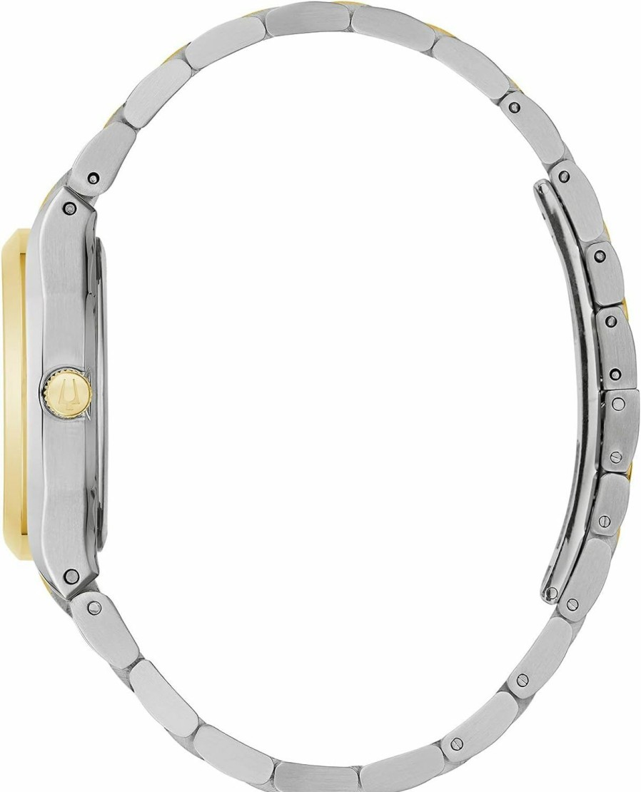 Bulova Bulova Ladies' Classic Surveyor Two-Tone Stainless Steel 3-Hand Calendar Date Quartz Watch, Silver-White Dial Style: 98M132 Wholesale