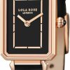 Lola Rose Lola Rose Women'S Black Onyx Watch With Black Leather Strap Online