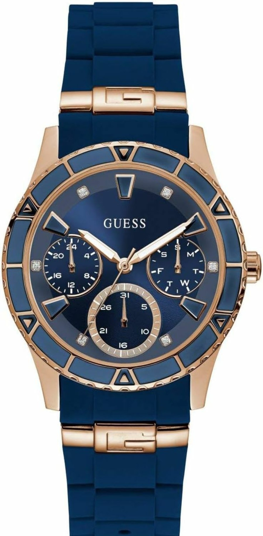 GUESS Guess Gold-Tone + Iconic Red Stain Resistant Silicone Watch With Day Best