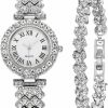 SENRUD Senrud Luxury Women Quartz Bracelet Watches Crystal Diamonds Dress Watch Female Waterproof Wristwatch New