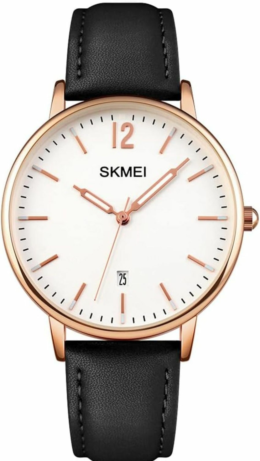 SKMEI Skmei Women'S Watches For Ladies Female Leather Band Big Face Large Waterproof Thin Minimalist Fashion Casual Simple Dress Quartz Analog With Date Luminous Young Girls Gift White Wrist Watch Online