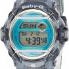 Casio Casio Baby-G Bg169R-8B Face Protector Ion-Plated Metal Grey Blue Watch Digital New