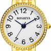 BOSHIYA Boshiya Quartz Women'S Easy Reader 23Mm Stainless Steel Expansion Band Watchs For Small Wrist (Gold/Silver) Clearance