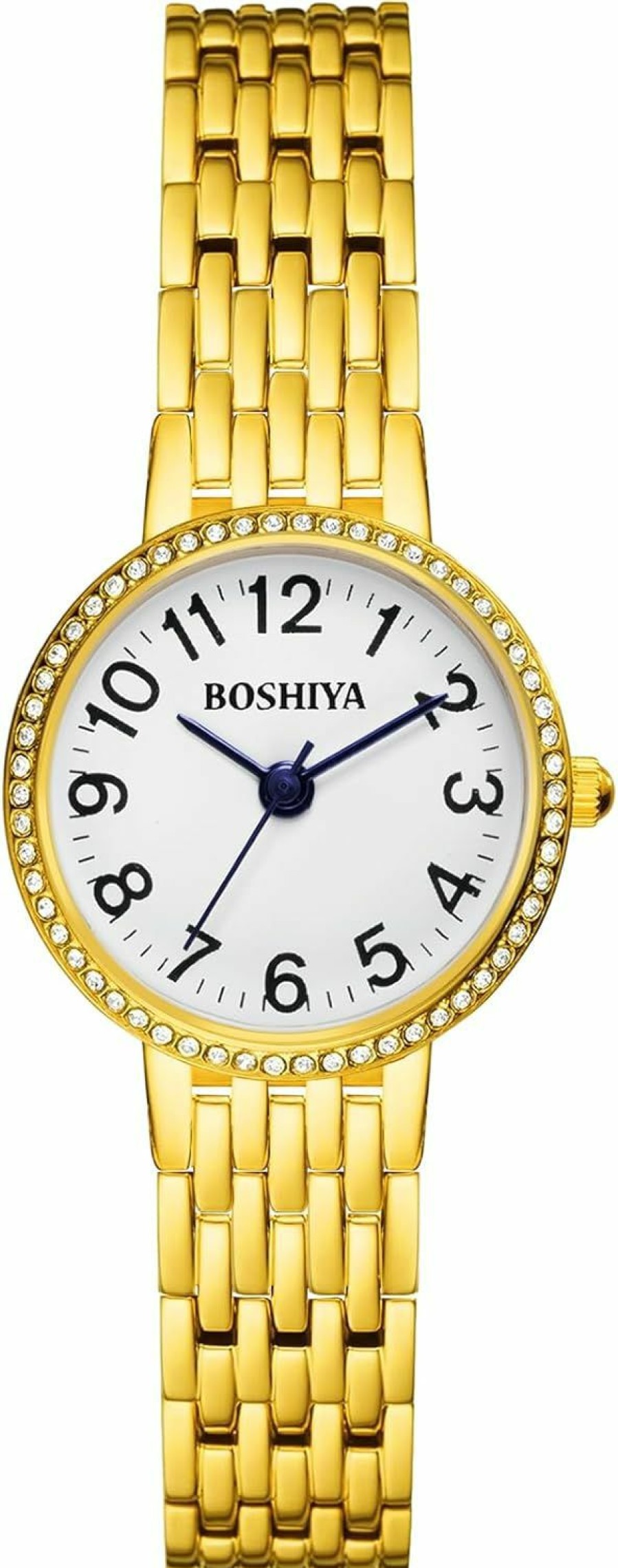 BOSHIYA Boshiya Quartz Women'S Easy Reader 23Mm Stainless Steel Expansion Band Watchs For Small Wrist (Gold/Silver) Clearance