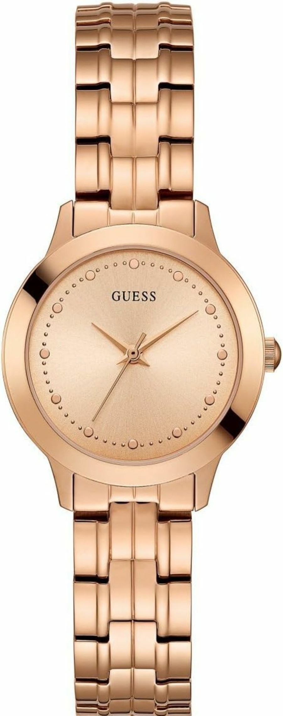 GUESS Guess Stainless Steel Mesh Bracelet Watch With Pink Genuine Diamond Dial. Color: Silver-Tone (Model: U1197L3) New