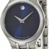 Movado Movado Women'S Collection Swiss Movement Stainless-Steel Blue Dial Watch 0606370 Hot