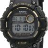 Casio Casio Mud Resistant Stainless Steel Quartz Watch With Resin Strap, Black, 27.6 (Model: Trt-110H-1A2Vcf) Wholesale