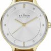 Skagen Skagen Women 'S Anita Three Hand Gold-Tone Stainless Steel Mesh Band Watch (Model: Skw2150) Clearance