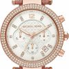 Michael Kors Michael Kors Women'S Parker Stainless Steel Quartz Watch With Pvc Strap, Pink, 20 (Model: Mk6935) Hot