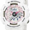 Casio Casio G-Shock Pink And Gray Dial White Resin Quartz Ladies Watch Gmas110Mp-7A New