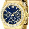 TechnoMarine Technomarine Manta Chronograph Gmt Quartz Crystal Blue Dial Ladies Watch Tm-222014 Clearance