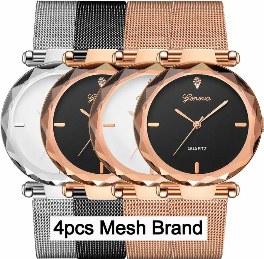 yunanwa Yunanwa 10 Pack Wholesale Women'S Watches Classic Business Rose Stainless Steel Rhinestone Inlaid Wristwatches Geneva Relogio New