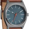 NIXON Nixon Time Teller A1373-100M Water Resistant Men'S Analog Fashion Watch (37Mm Watch Face, 20Mm-18Mm Leather Band) Clearance