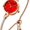 TOOCAT Toocat Women Analog Quartz Watch Bling Rose Gold Watches With Glitter Diamonds Bracelet Waterproof Quartz Wristwatch For Female Girls Student New