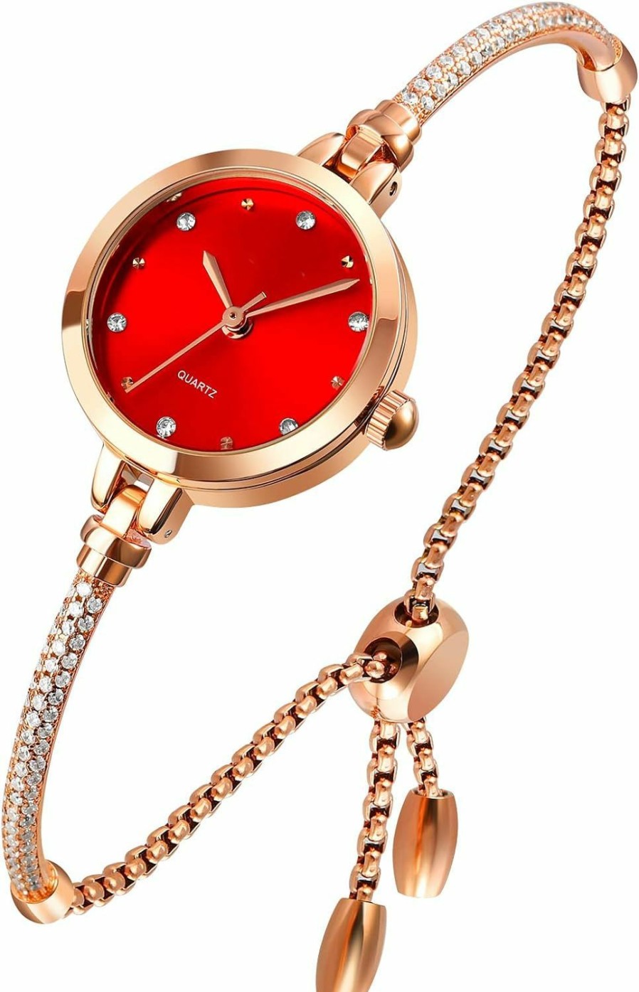 TOOCAT Toocat Women Analog Quartz Watch Bling Rose Gold Watches With Glitter Diamonds Bracelet Waterproof Quartz Wristwatch For Female Girls Student New