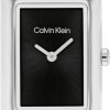 Calvin Klein Calvin Klein Women'S Ck Styled Wristwatch, Stainless Steel, Silver Mesh Bracelet, Rectangular Case, Feminine Look, (Model:25200399) Hot