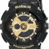 Casio Casio Women'S Ba-110-1Acr Baby-G Goldtone Analog-Digital Display And Black Resin Strap Watch Online