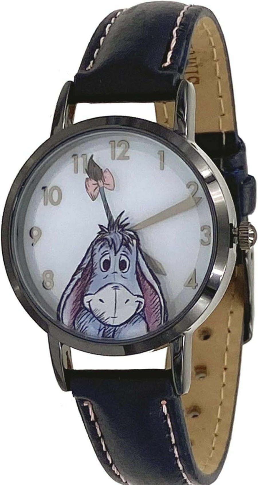 Disney Disney Wp5031 Eyeore Gun Metal Navy Blue Leather Band Floating Tail Analog Watch Online