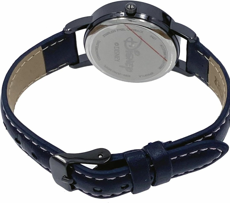 Disney Disney Wp5031 Eyeore Gun Metal Navy Blue Leather Band Floating Tail Analog Watch Online