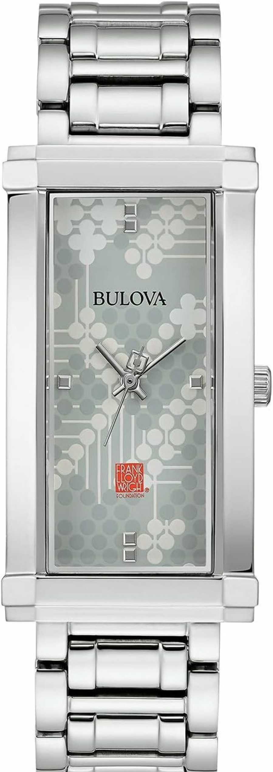 Bulova Bulova Ladies' Frank Lloyd Wright Stainless Steel 3-Hand Quartz, Rectangle Dial Style: 96L286 Best