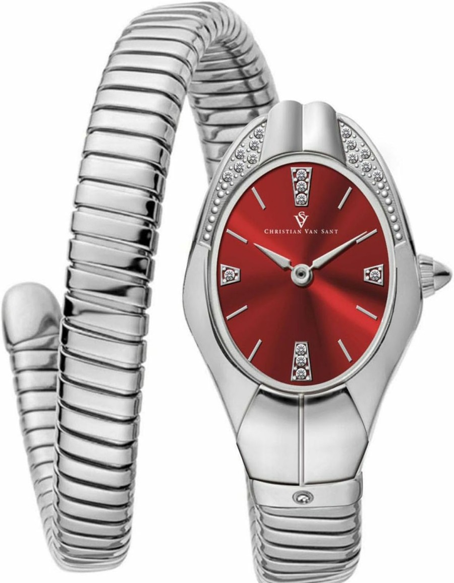 Christian Van Sant Christian Van Sant Women'S Naga Red Dial Watch // Cv0883 Wholesale