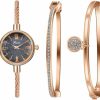 Clastyle Clastyle Elegant Watch And Bracelet Set For Women Rose Gold Rhinestone Wrist Watch With Bangles Mother Of Pearl Ladies Bracelet Watches Clearance