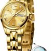 OUPINKE Oupinke Automatic Women Watch Diamond Dial Self Winding Mechanical Luxury Dress Ladies Wrist Watches Bracelet Set Sapphire Crystal Waterproof Luminous Hot