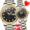 OLEVS Olevs Couple Automatic Watch His And Her Watches Set Matching Romantic Men Women Wrist Watches Waterproof Date Pair Best