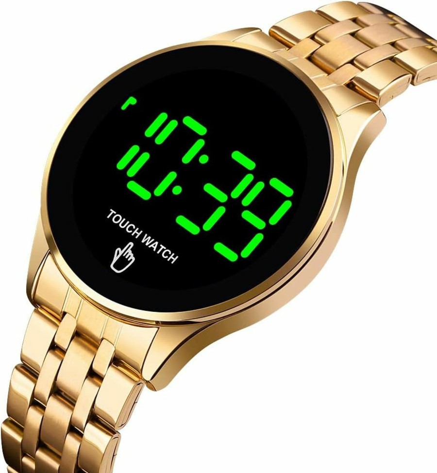 Gosasa Gosasa Touch Screen Digital Led Waterproof Men Womens Sport Casual Stainless Steel Wrist Watch Wholesale