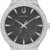 Bulova Bulova Crystal Pave 3-Hand Quartz Slim Case Watch New