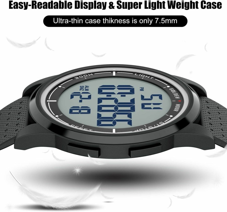 GOLDEN HOUR Golden Hour Ultra-Thin Minimalist Sports Waterproof Digital Watches Men With Wide-Angle Display Rubber Strap Wrist Watch For Men Women Online