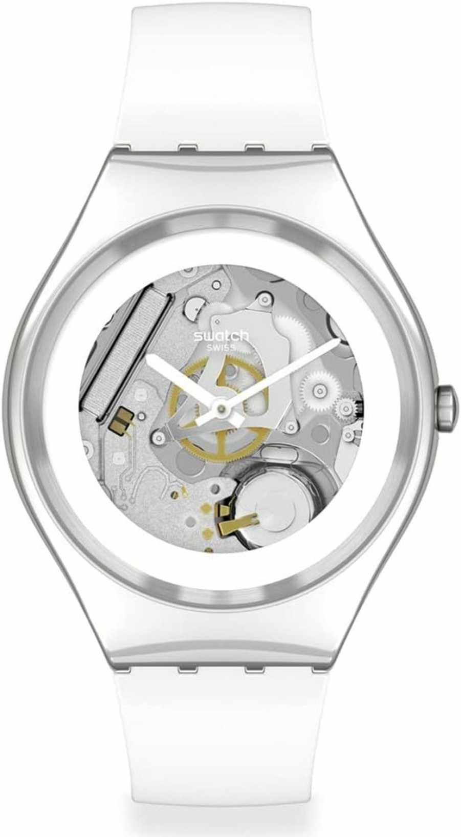 Swatch Swatch Gent Biosourced Pure White Irony Quartz Watch Clearance