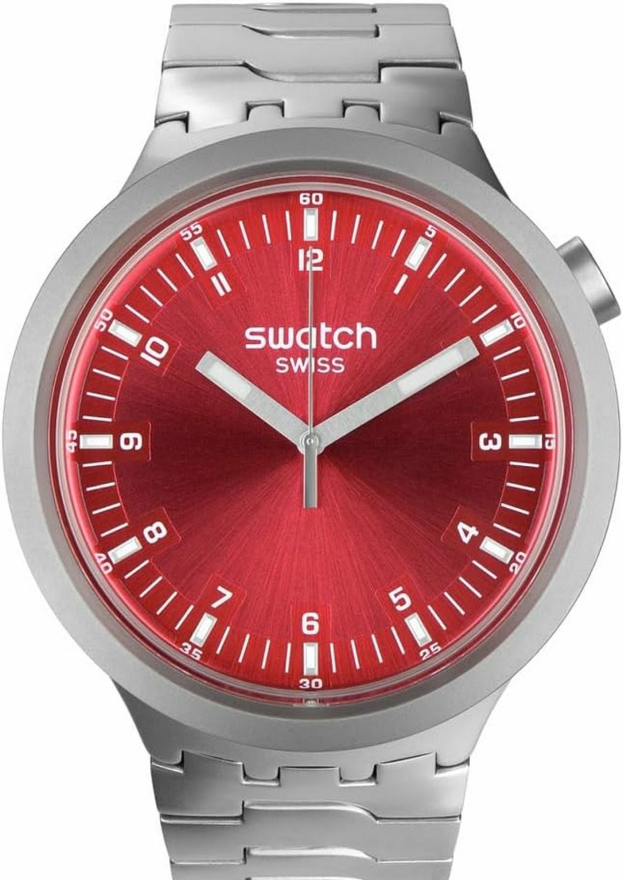 Swatch Swatch Uni Dress Red Stainless Steel Quartz Big Bold Irony Forest Scarlet Shimmer Hot