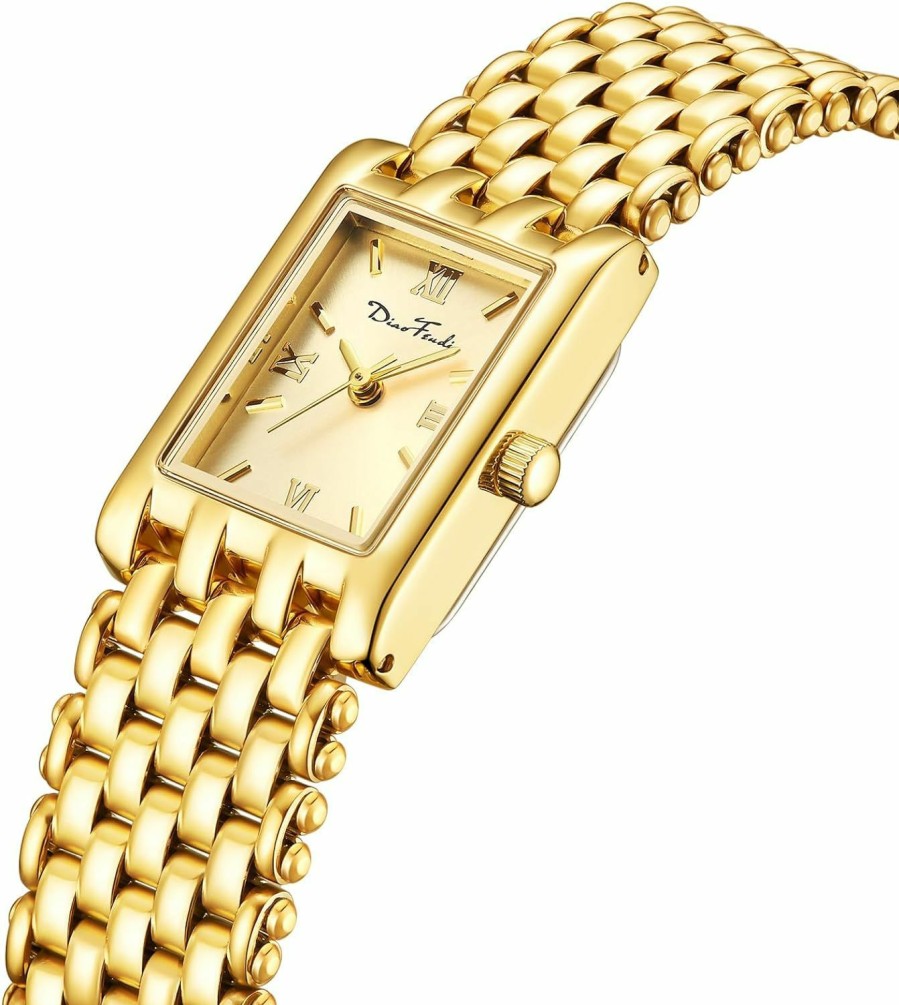 Diaofendi Diaofendi Small Gold Watches For Women Vintage Ladies Quartz Wrist Watches Stainless Steel Band Womens Gold Watch Luxury Bracelet Tools Included Best