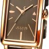 Valence Valence-Julius Women'S Watches. Vintage Small Face Square Watches For Women. Classic Ladies Quartz Watches With Brown Leather Band (Model; 087E) Hot