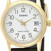 Casio Casio Ltp-V002Gl-7B2 Women'S Gold Tone Leather Band Easy Reader Dial Date Watch Online