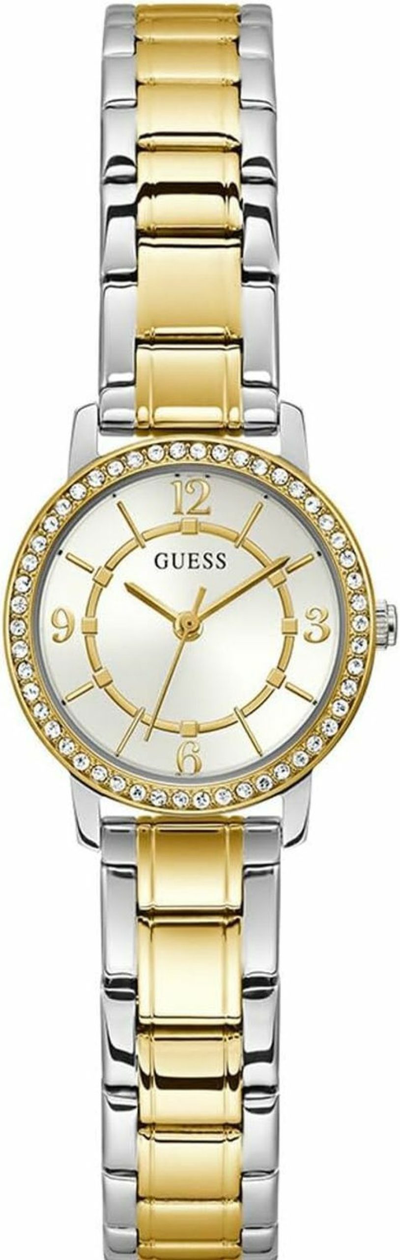 GUESS Guess Ladies 28Mm Watch - Gold Tone Bracelet White Dial Gold Tone Case Clearance