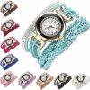 CdyBox Cdybox Fashion Rhinestone Watch Twine Bracelet Women Luxury Quartz Wrist Watches Ladies Dress Watches(10 Pack) Clearance