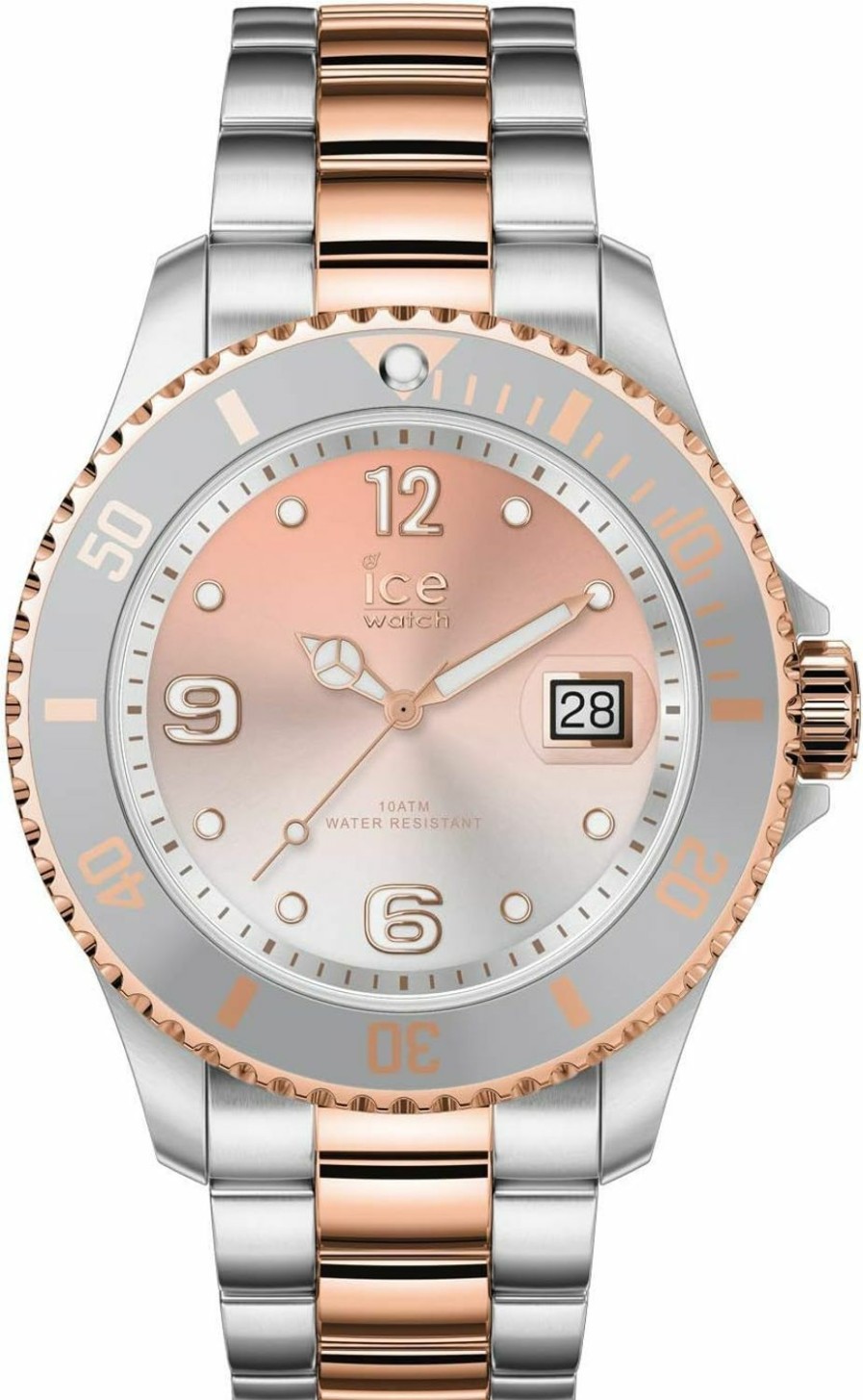 Ice-Watch Ice-Watch - Ice Steel Silver Sunset Rose-Gold - Ladies Silver Watch With Metal Strap - 016769 (M), Multicolored, Bracelet New