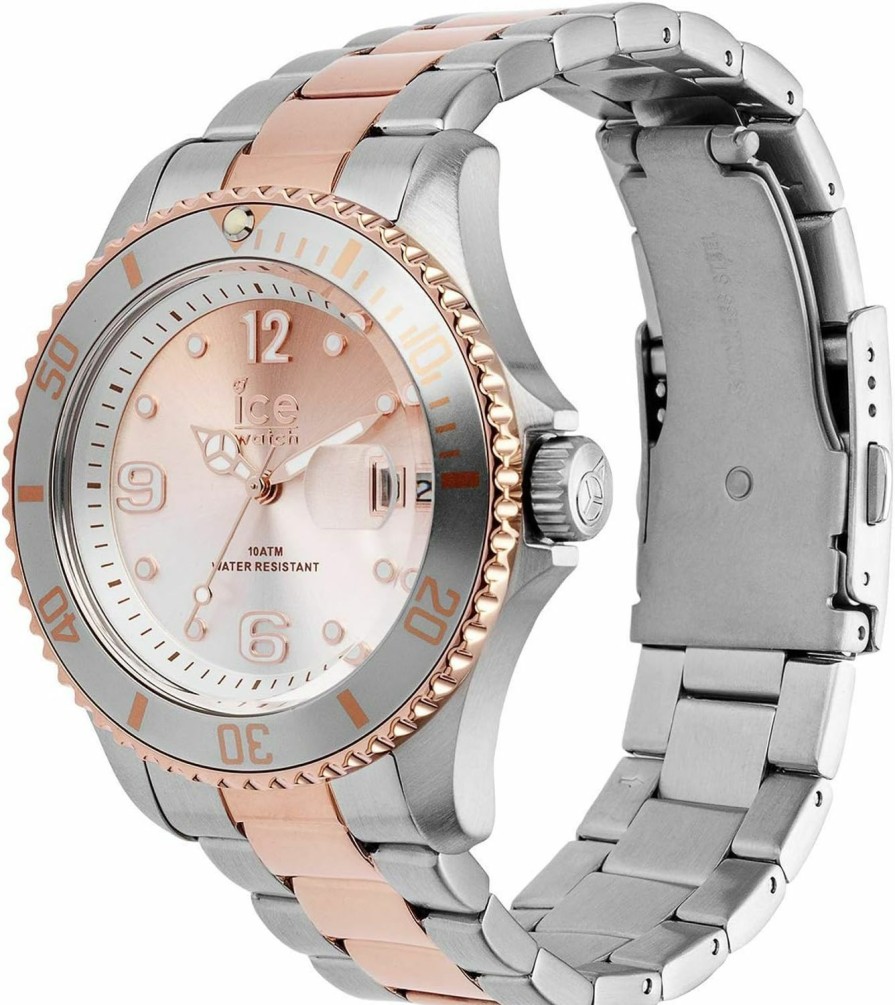 Ice-Watch Ice-Watch - Ice Steel Silver Sunset Rose-Gold - Ladies Silver Watch With Metal Strap - 016769 (M), Multicolored, Bracelet New