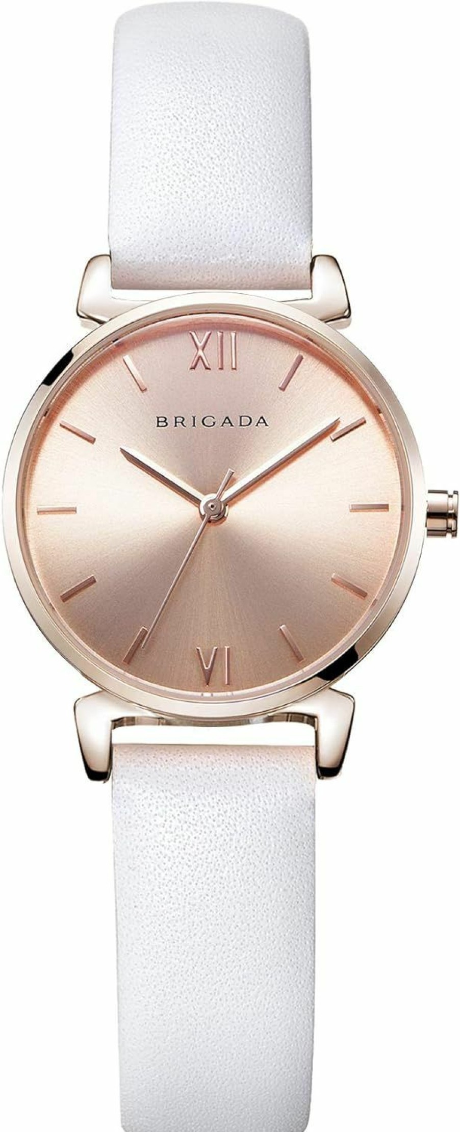 BRIGADA Brigada Women'S Watch Japanese Movement Elegant Rose Gold Black Leather Band Ladies Watch For Women Waterproof Swiss Brand New