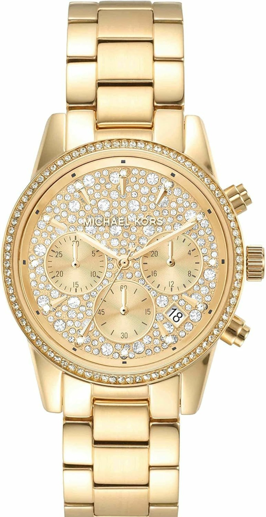 MICHAEL KORS Michael Kors Ritz Women'S Watch, Stainless Steel And Pave Crystal Watch For Women Hot