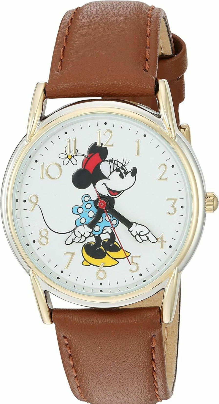 DISNEY Disney Minnie Mouse Adult Classic Cardiff Articulating Hands Analog Quartz Leather Strap Watch Best